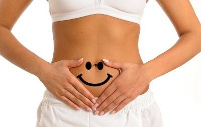 smile on tummy indicates good gut health